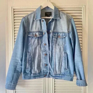 Triot Women’s Denim Medium Wash Jean Jacket w/Pocket Details SZ S